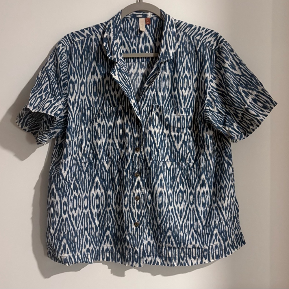 PILCRO Anthropologie Printed Voile Surf Shirt - Picture 5 of 11